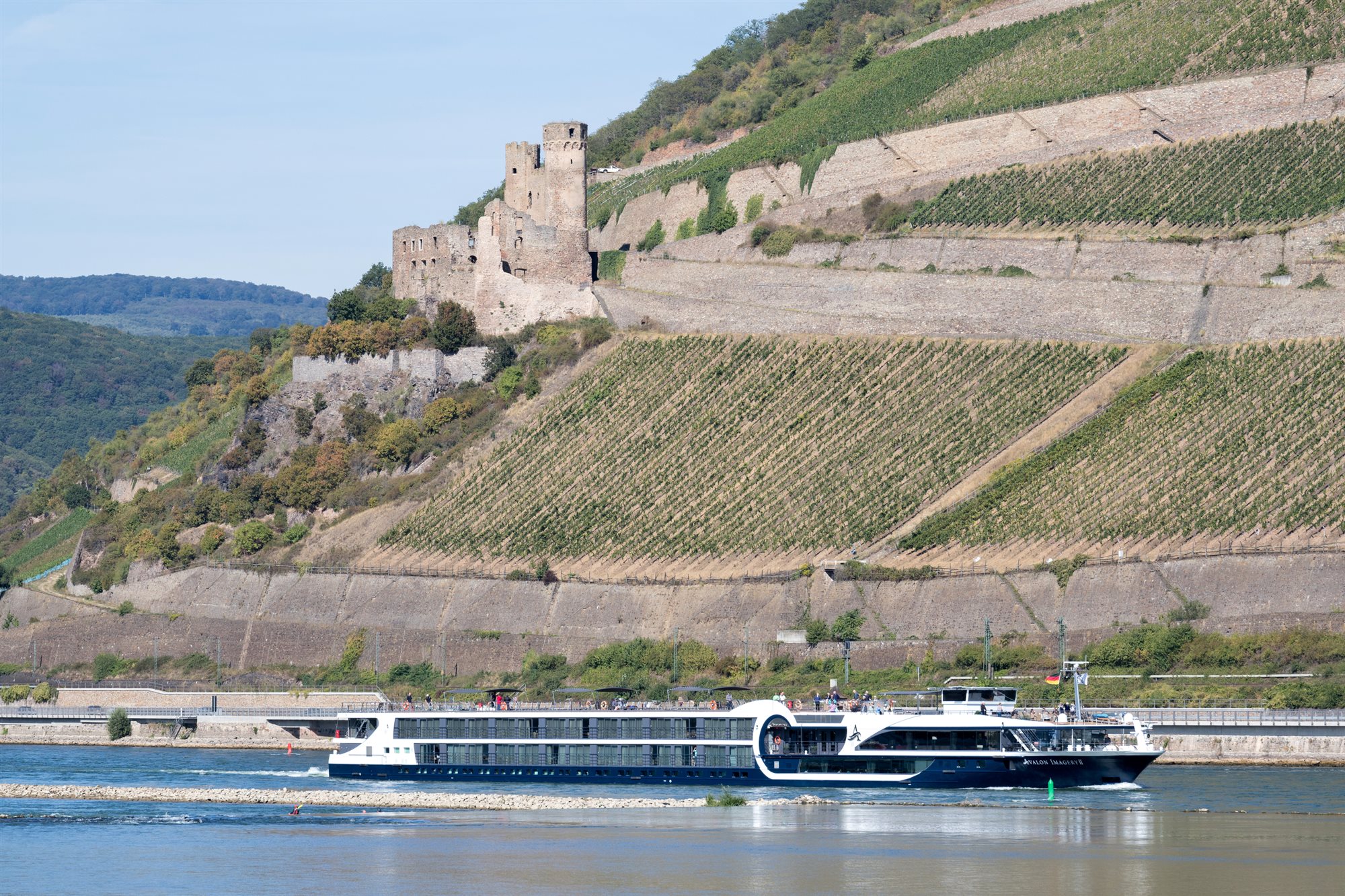 A luxury river cruise ship on the Danube